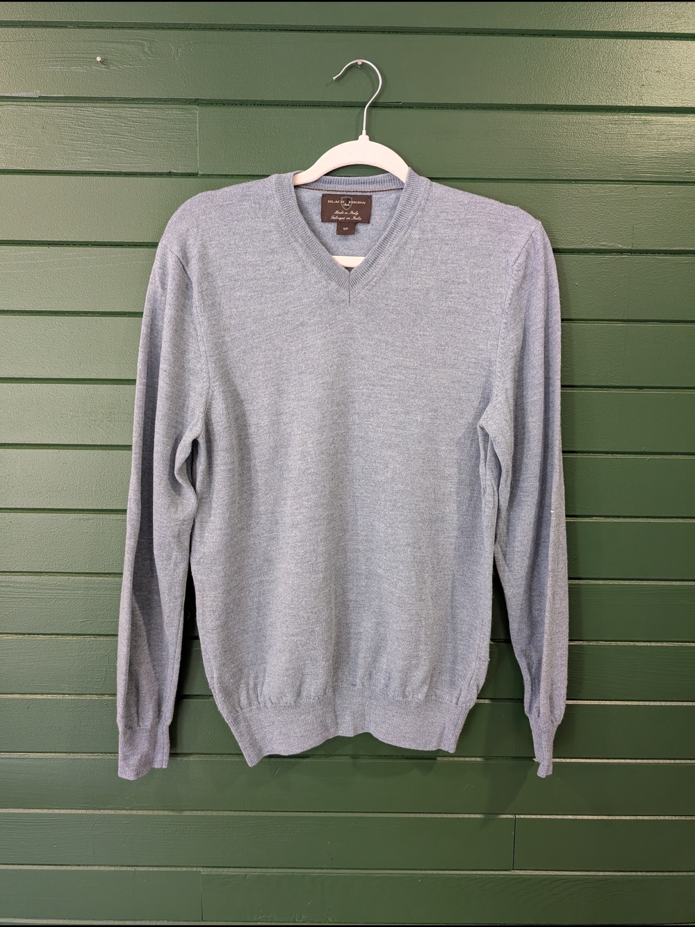 Black Brown 1826 Men's Light Gray V-Neck Sweater